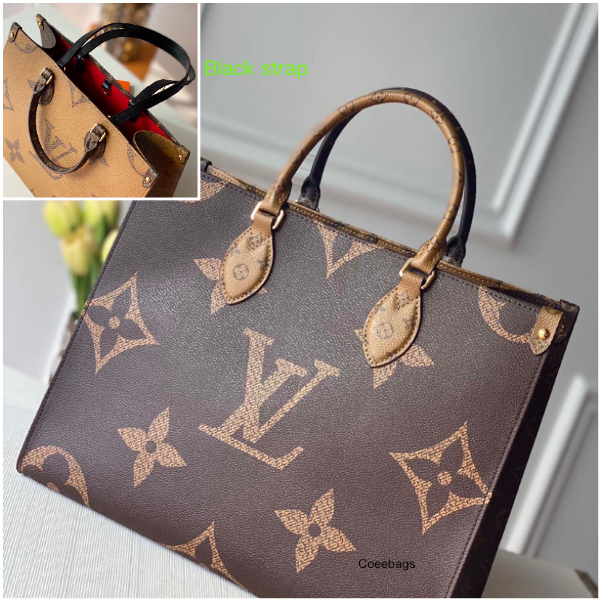 l**is V*t*n small onthego handbag-35*28*15cm(black strap)