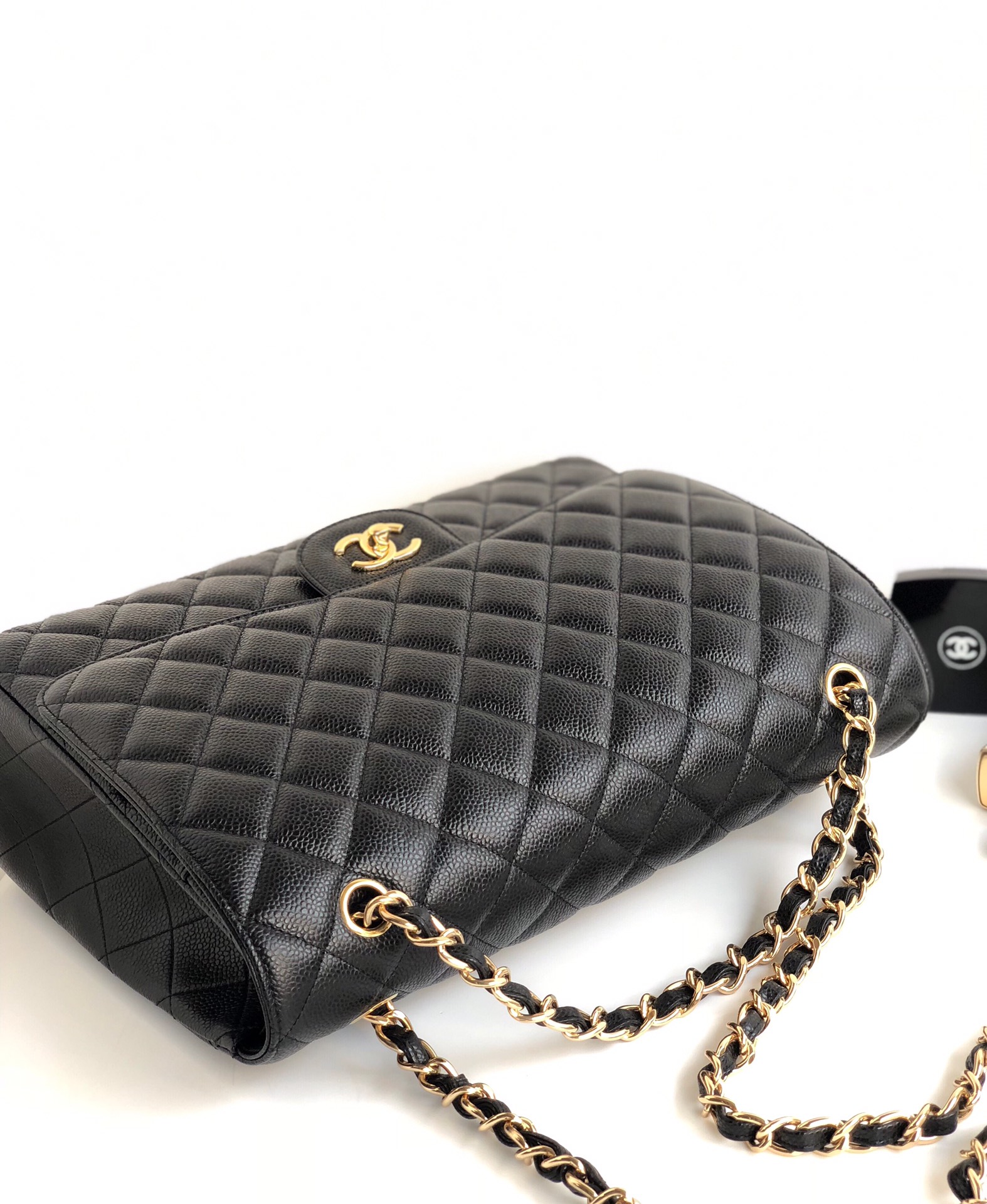 Ch@nel Flap Bag-Caviar Leather-Maxi-33CM