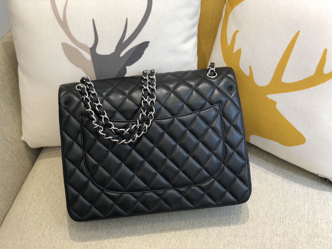 Ch@nel Flap Bag-Lambskin Leather-Maxi-33CM