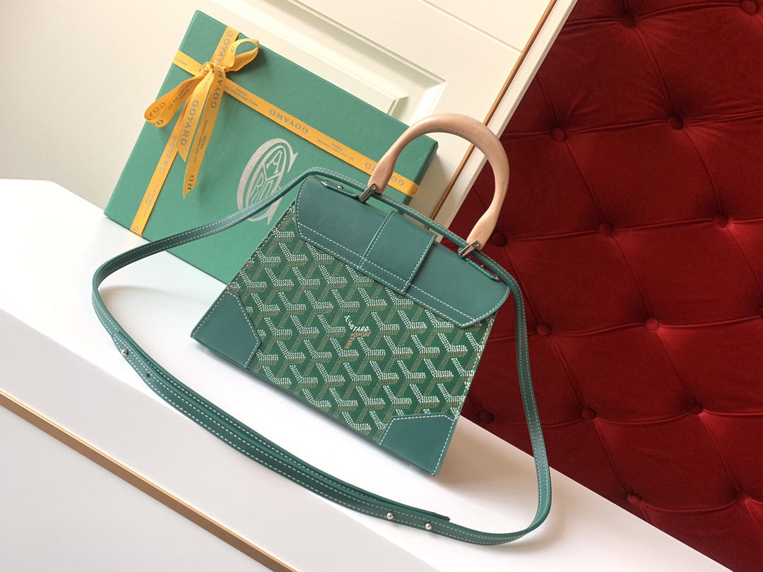 Go*ard coated canvas and leather saigon top handle bag-21cm