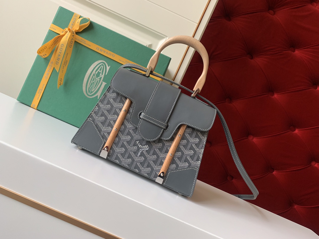 Go*ard coated canvas and leather saigon top handle bag-21cm