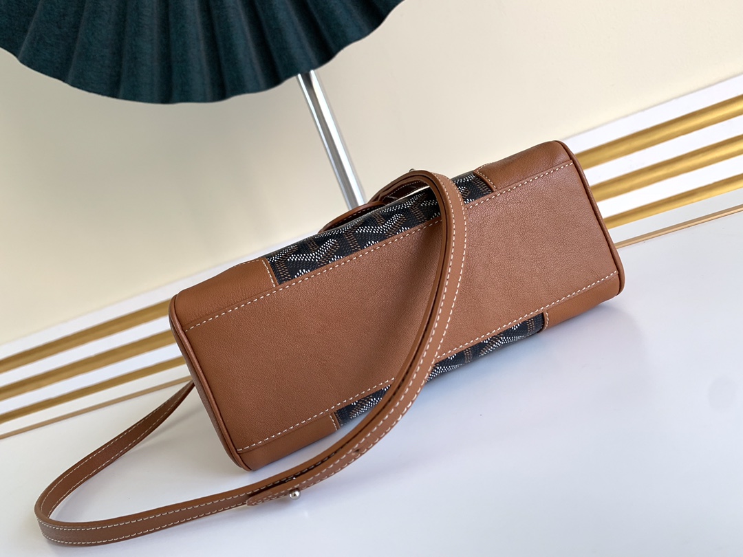 Go*ard coated canvas and leather saigon top handle bag-21cm