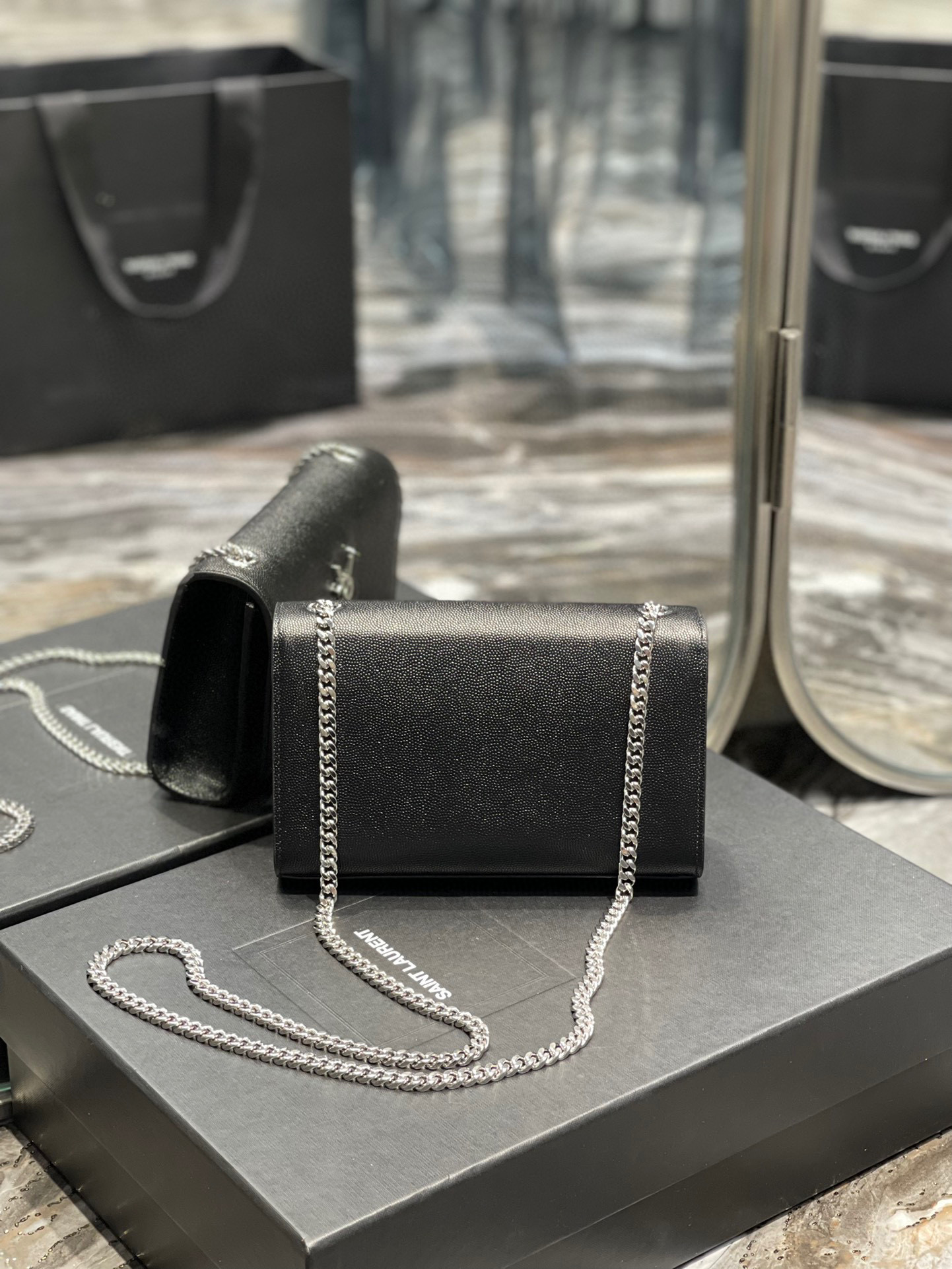 YSL Kate In Grain De Pouder Embossed Leather-20x13.5x5.5CM