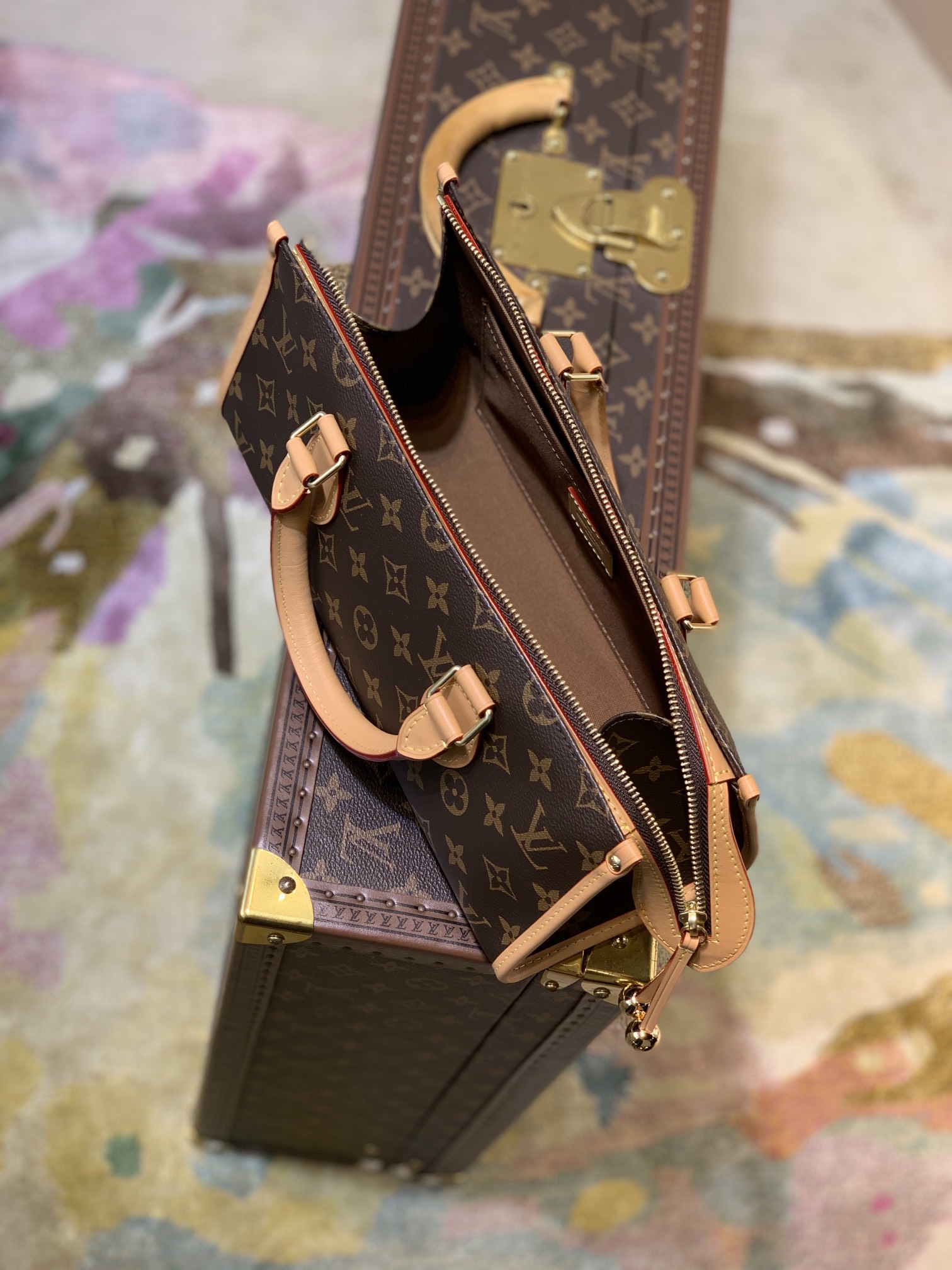 l**is V*t*n popincourt haut vntage tote-m40009-30x13.5x13cm