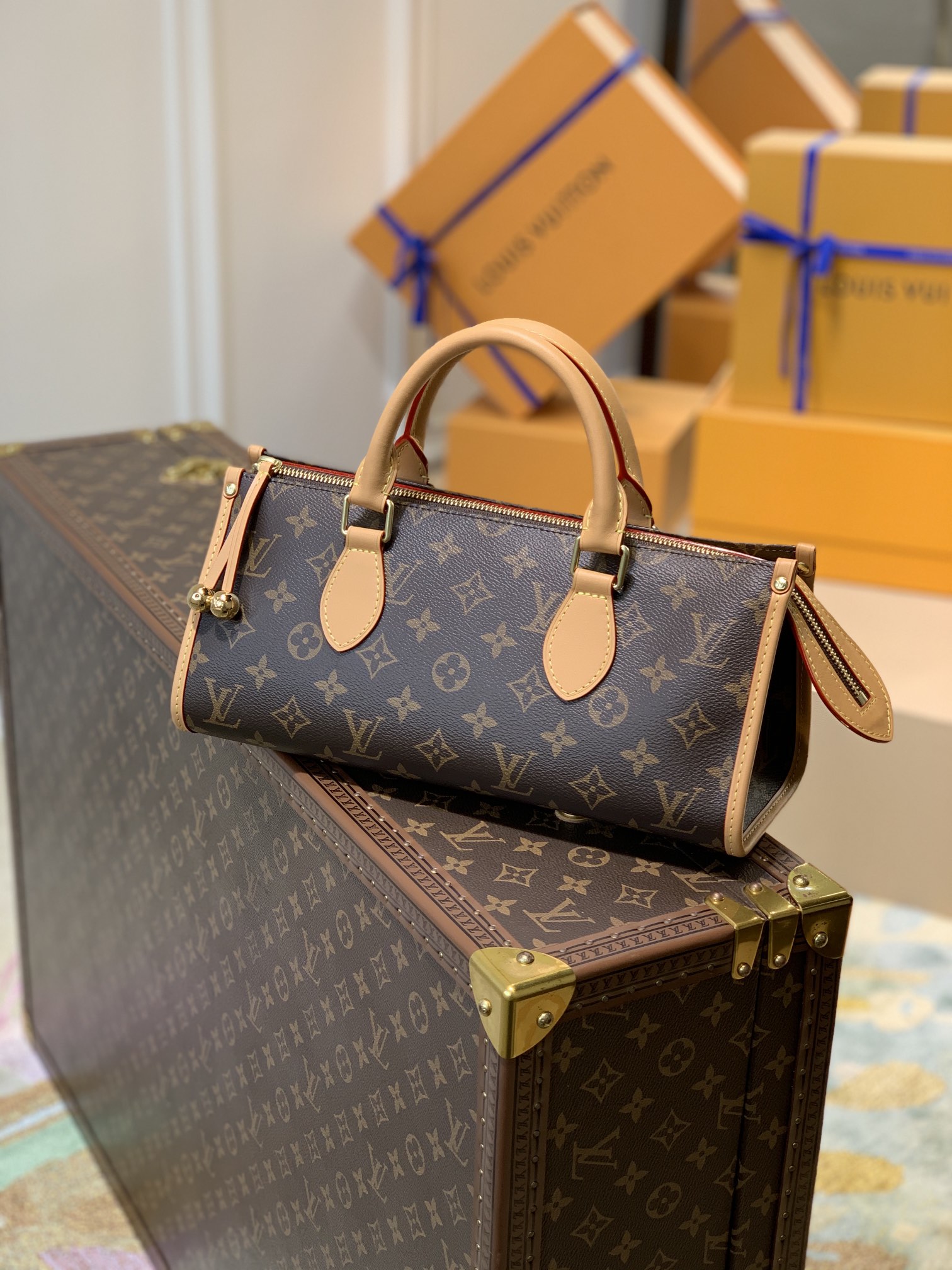 l**is V*t*n popincourt haut vntage tote-m40009-30x13.5x13cm