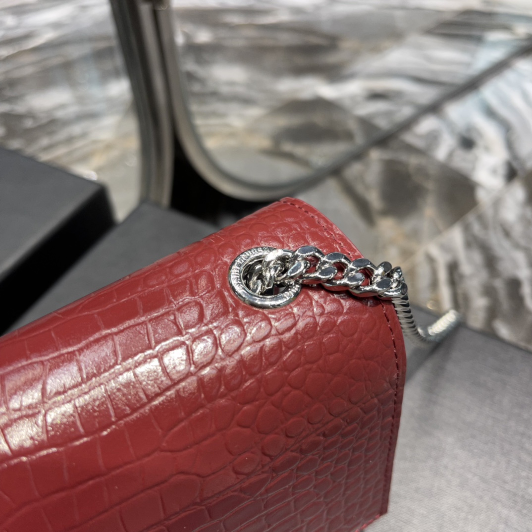 YSL Kate Medium With Tassle In Crocodile Leather-20x13.5x5.5cCM