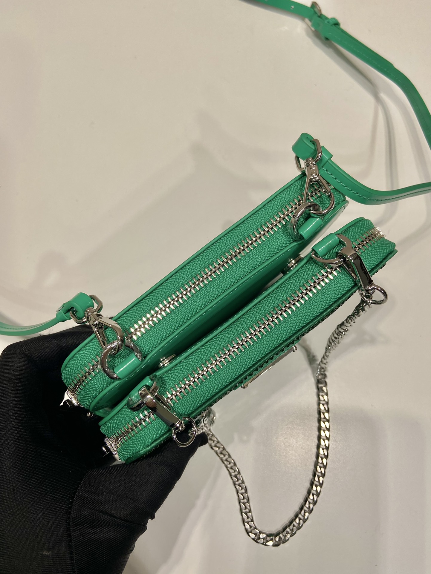 Pra*a 1nr015 double triangle bag -15*10*5cm