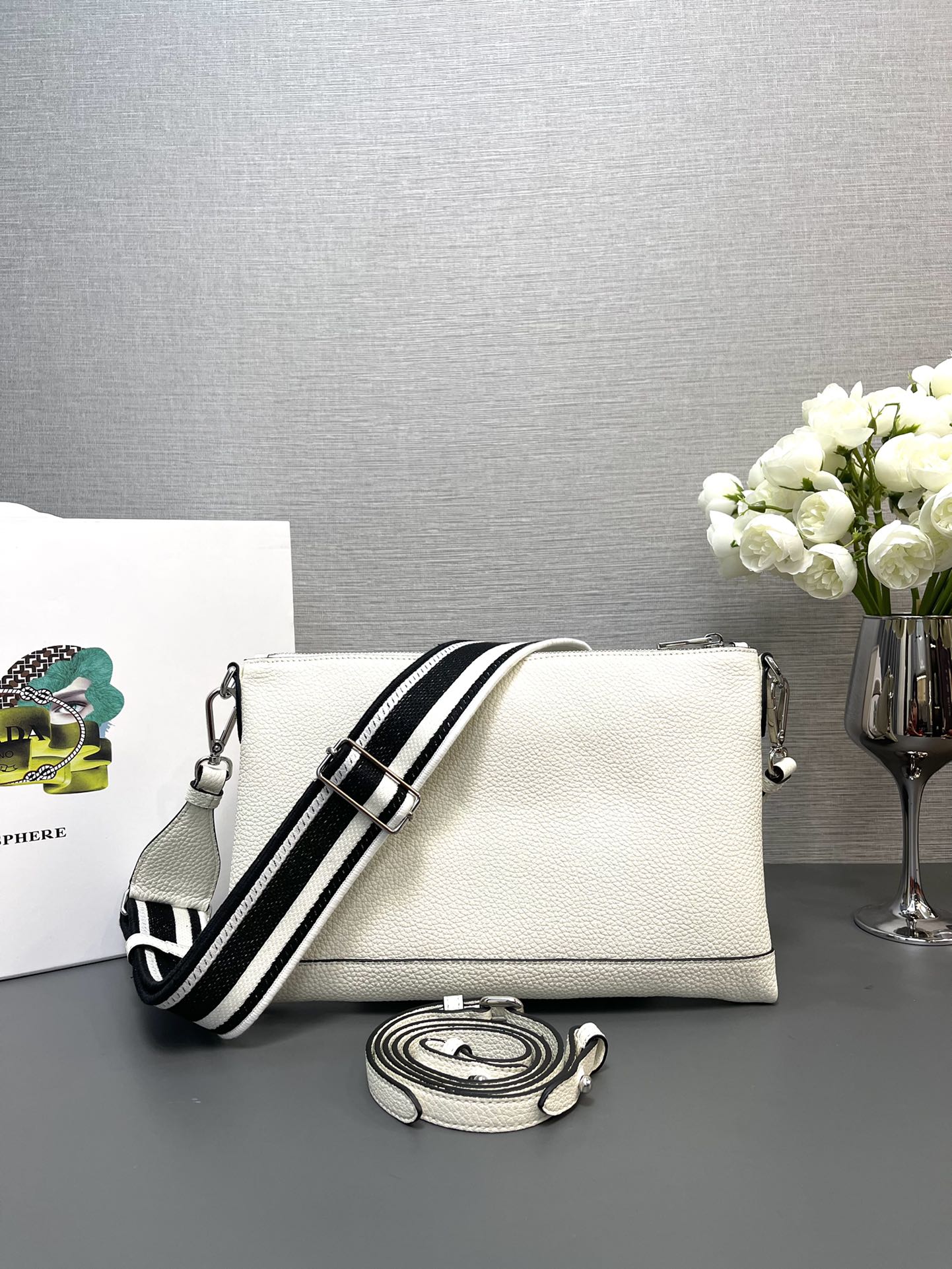 Pra*a 1bh050 double-strap backpack bag-30*19.5cm