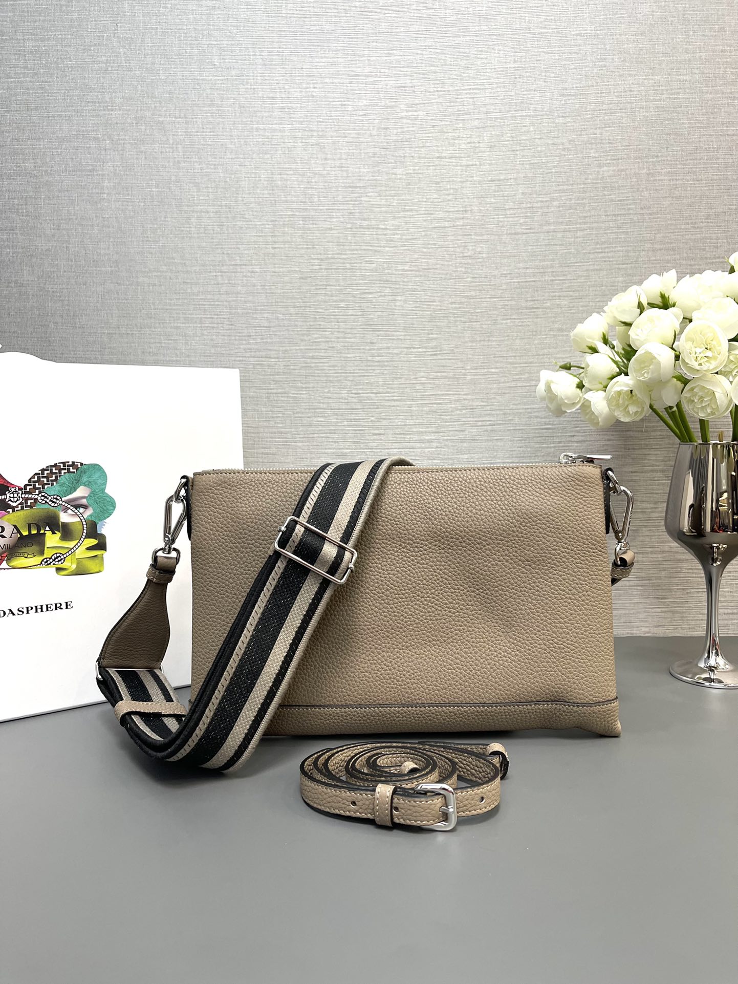 Pra*a 1bh050 double-strap backpack bag-30*19.5cm