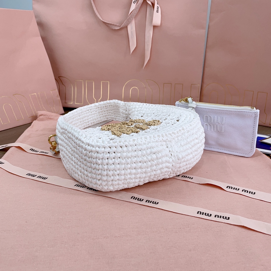 MiuMiu Wander Crochet-Knit Shoulder Bag-20X 17 X6CM