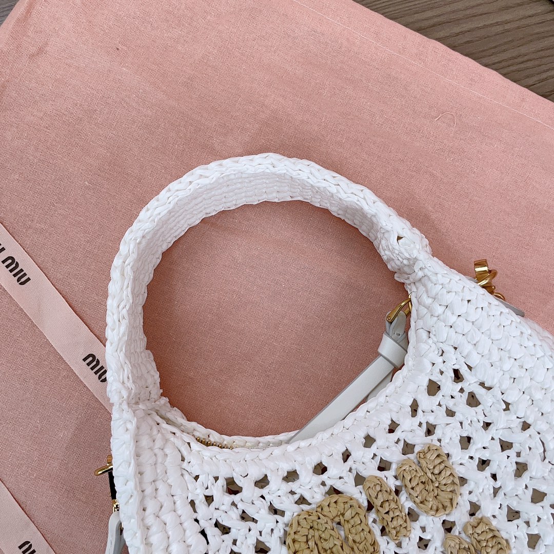 MiuMiu Wander Crochet-Knit Shoulder Bag-20X 17 X6CM