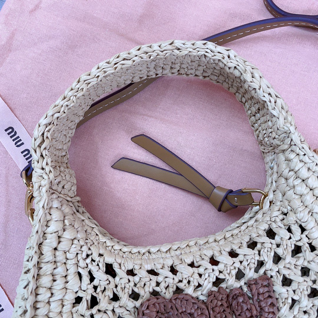 MiuMiu Wander Crochet-Knit Shoulder Bag-20X 17 X6CM