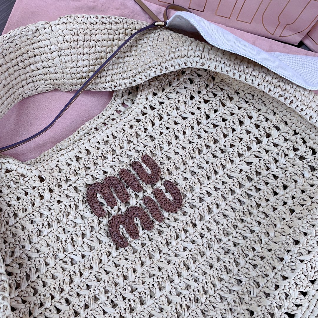 MiuMiu Raffia Tote Bag-44X 31.5 X8CM