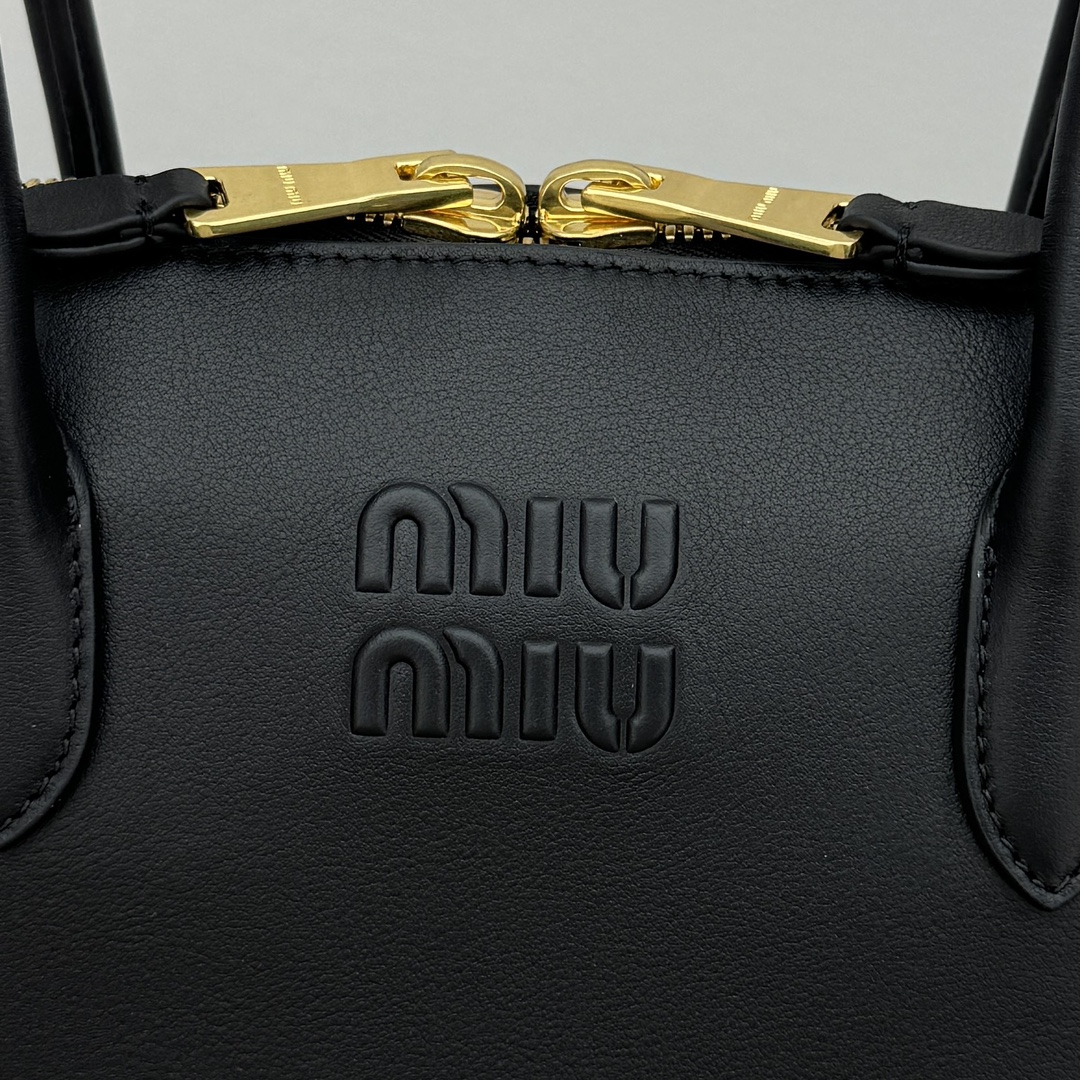 MiuMiu Casual Style Plain Leather Elegant Style Bridal Logo-33*13*21CM