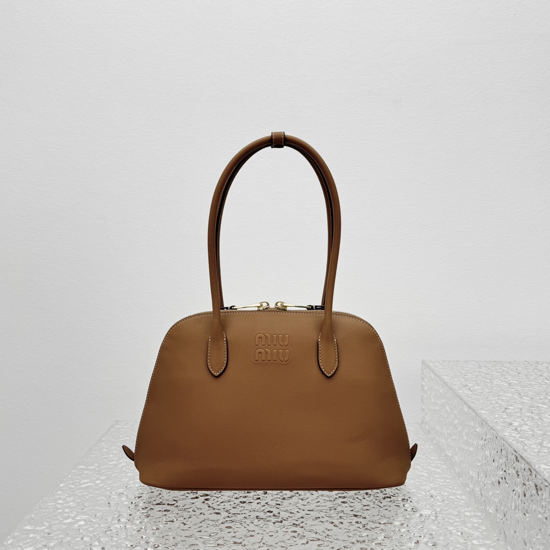 MiuMiu Casual Style Plain Leather Elegant Style Bridal Logo-33*13*21CM