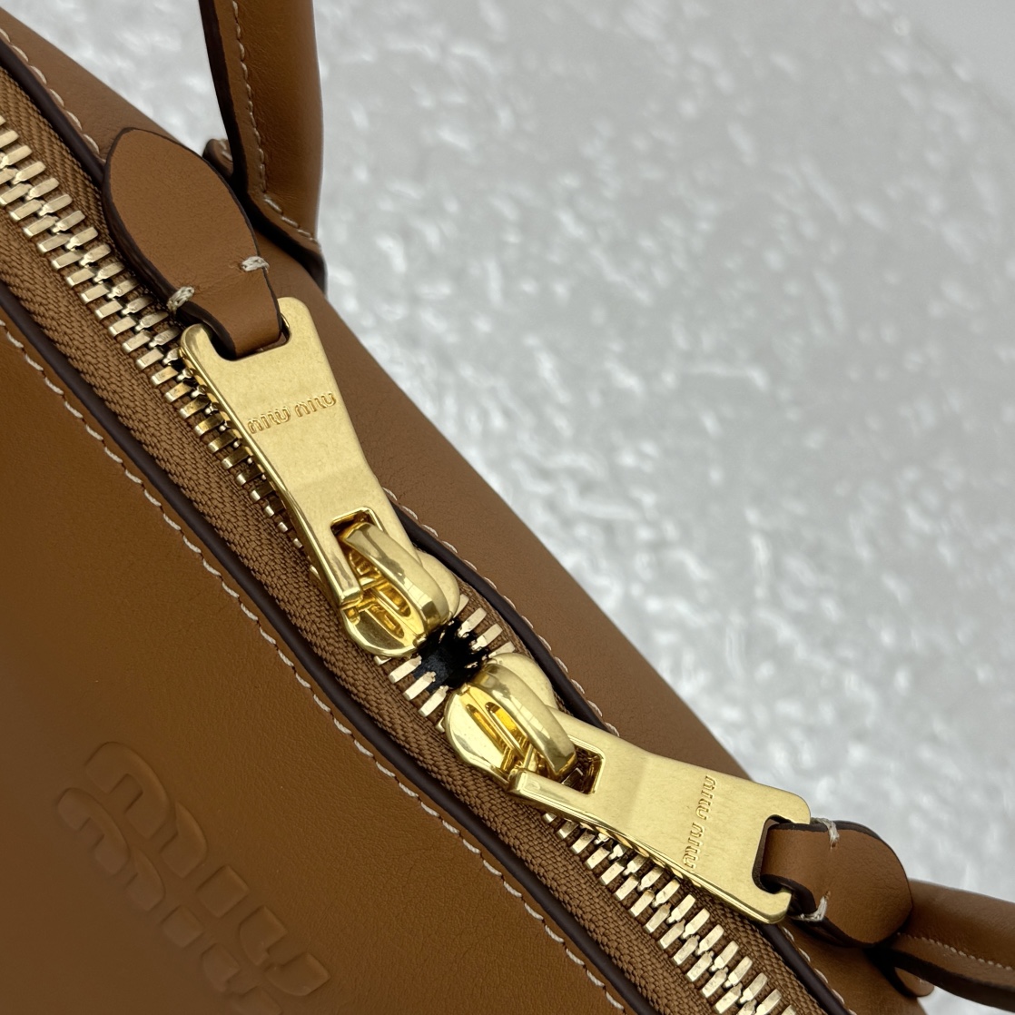 MiuMiu Casual Style Plain Leather Elegant Style Bridal Logo-33*13*21CM