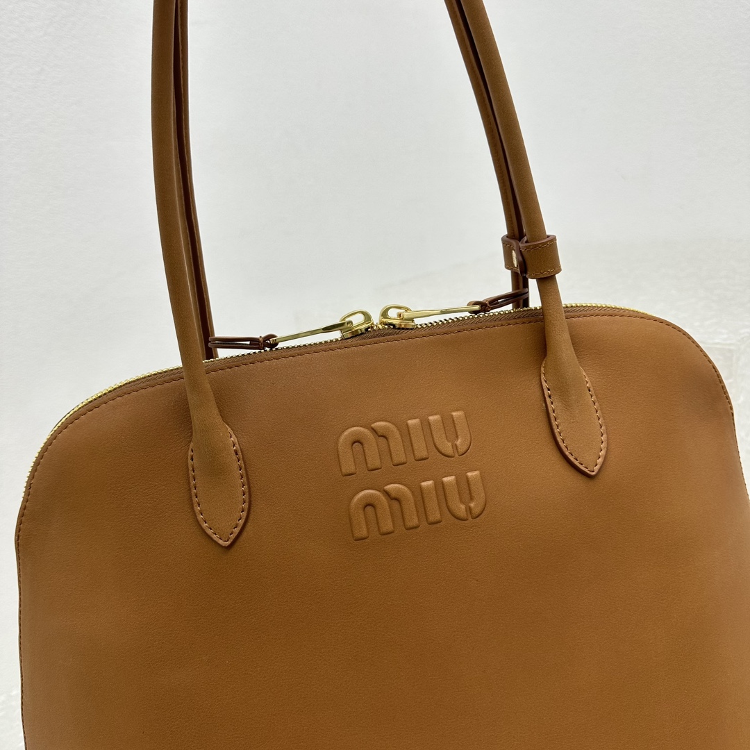MiuMiu Casual Style Plain Leather Elegant Style Bridal Logo-39*17*28CM