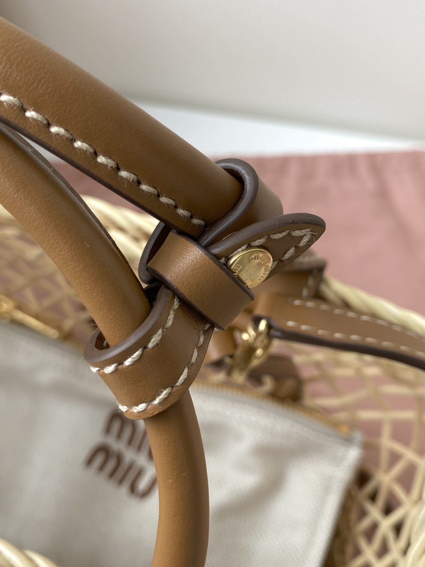 MiuMiu Bamboo Woven Bag-9×18×23.5CM