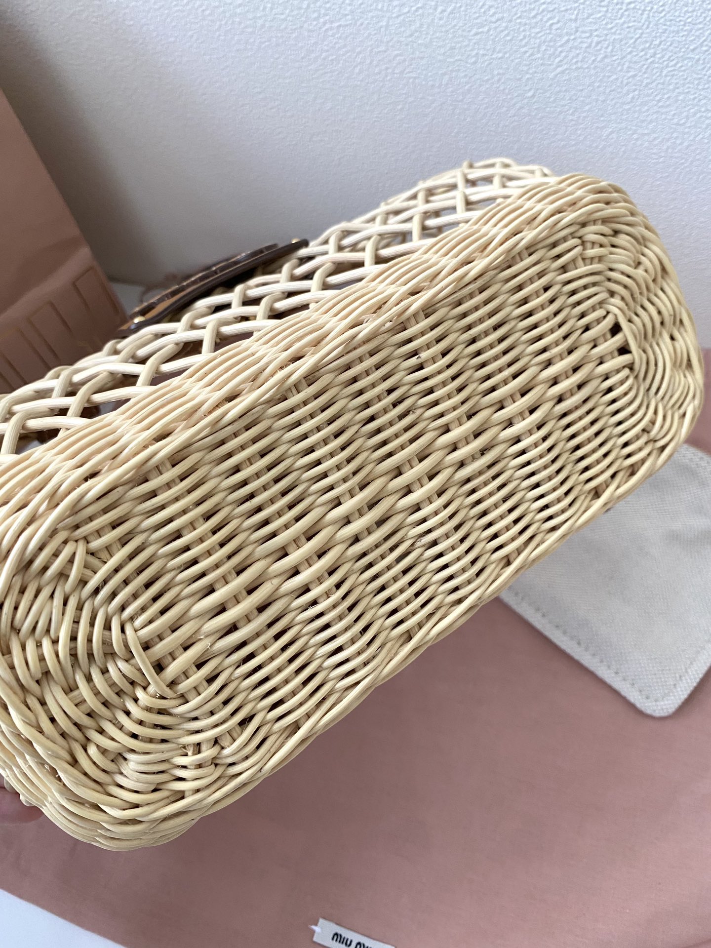 MiuMiu Bamboo Woven Bag-9×18×23.5CM