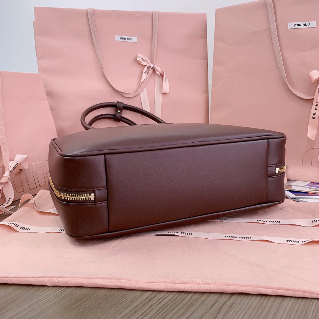 MiuMiu Leather Top Handbag-34X23X12CM