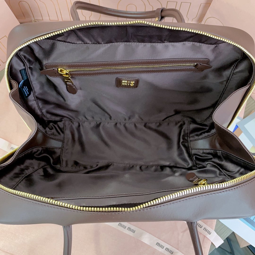 MiuMiu Leather Top Handbag-34X23X12CM