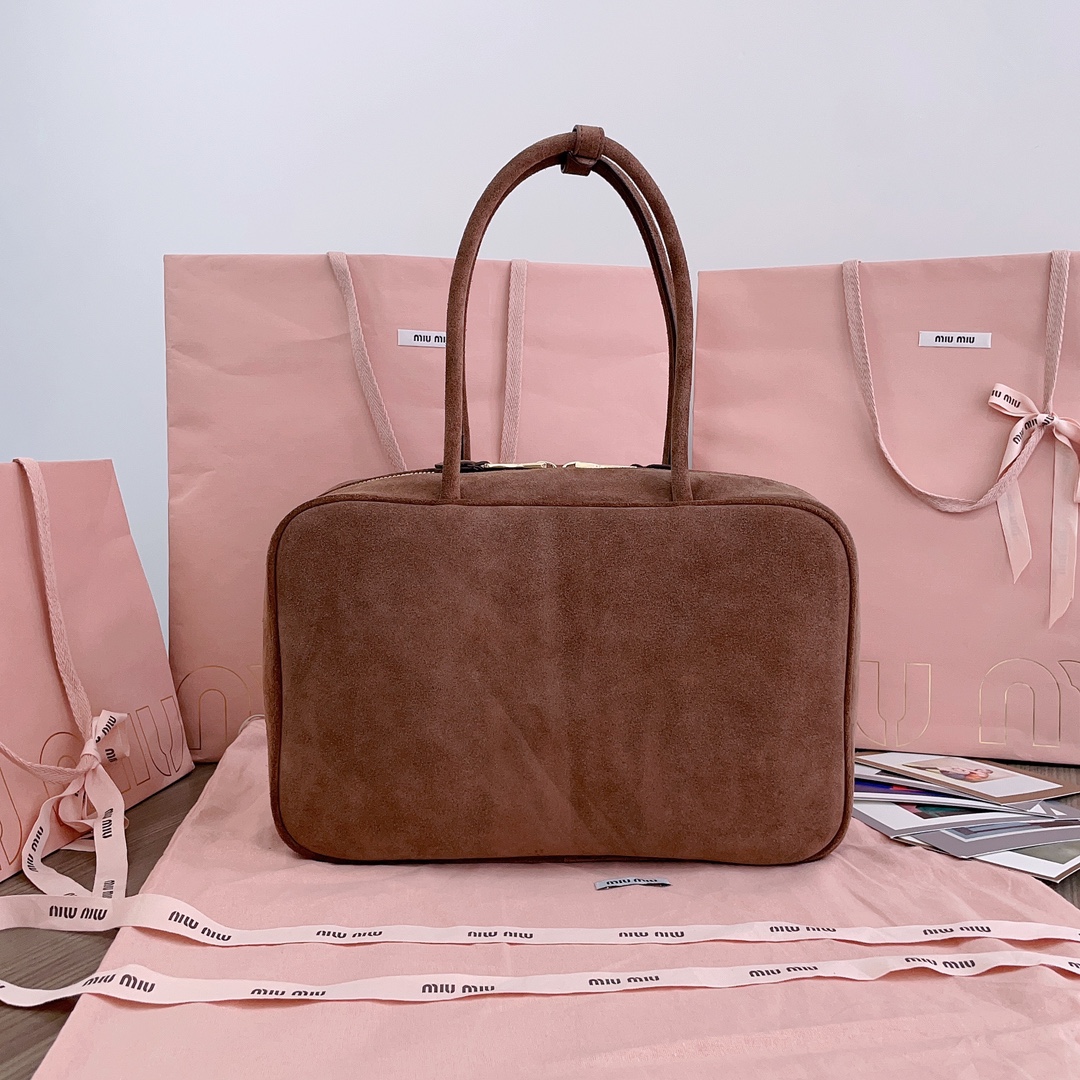 MiuMiu Leather Top Handbag-34X23X12CM