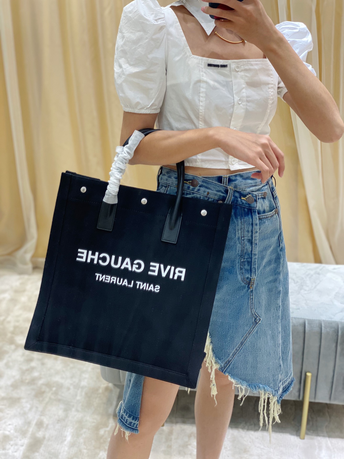 YSL Rive Gauche Tote Bag-37.5*38*17CM