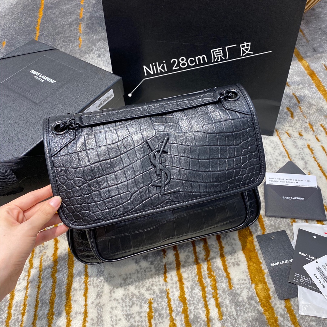 YSL Niki Lambskin Leather-22x16.5x7.5&28x20.5x8.5CM