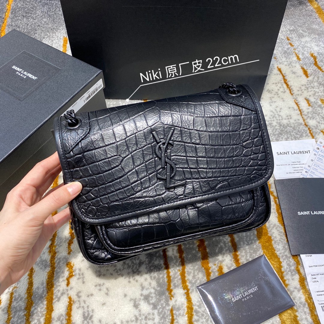 YSL Niki Lambskin Leather-22x16.5x7.5&28x20.5x8.5CM